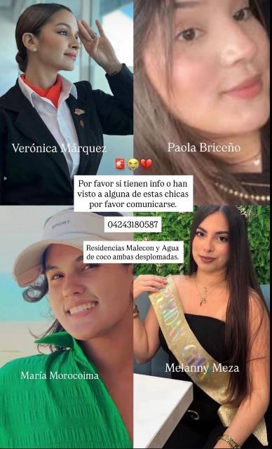 Foto de Verónica Márquez, Paola Briceño, María Morocoima, Melanny Meza