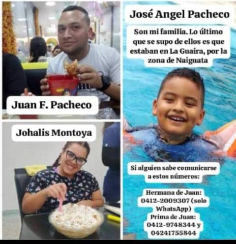 Foto de Johalis Montoya e hijo y esposo
