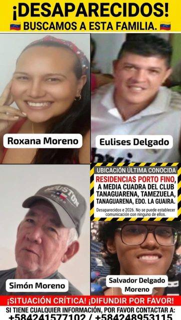 Foto de Roxana moreno, eulices Delgado, salvador delgado y Eduardo moreno