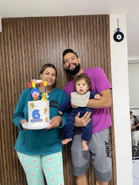 Foto de Mariangel Pérez, Wilnner Rivas y Theo Rivas