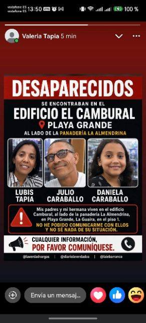 Foto de Julio caraballo su esposa y su hija