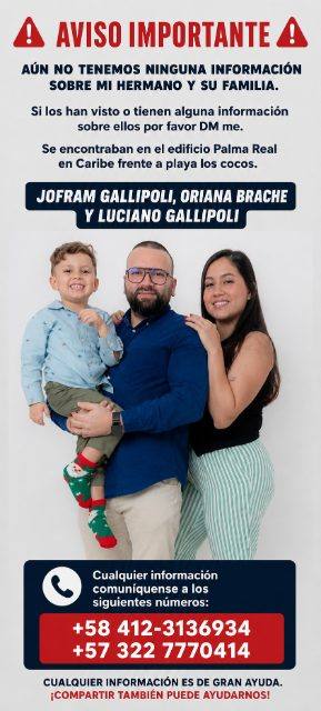 Foto de Jofram Gallipoli, Oriana brache y Luciano Gallipoli brache