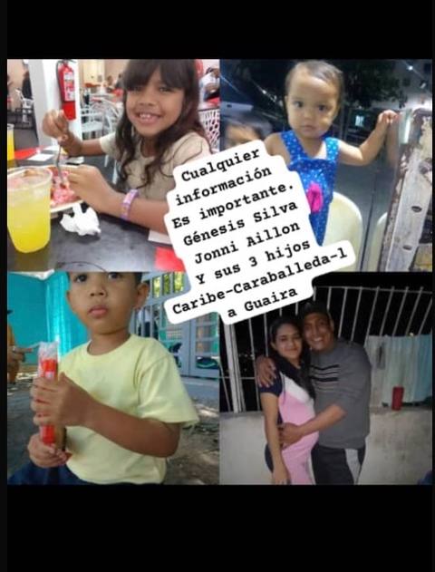Foto de Genesis Silva y sus hijos y esposo