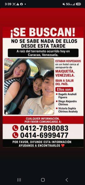 Foto de Dageliz Anaholi Figuera (Madre), Diego Alejandro Chirinos (Hijo), y Victoria Sophia Chirinos Anaholy (Hija)