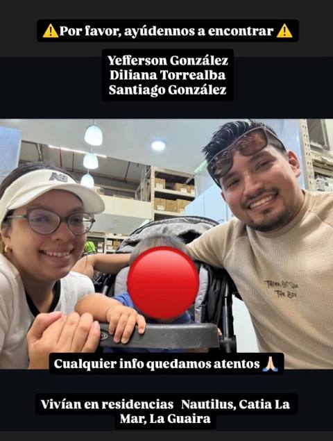 Foto de Yefferson González y su familia