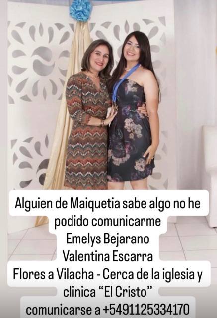 Foto de Valentina Escarrá y su mamá Emelys Bejarano