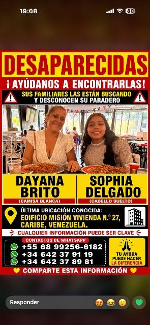 Foto de Dayana Brito y Sofía delgado Brito.
