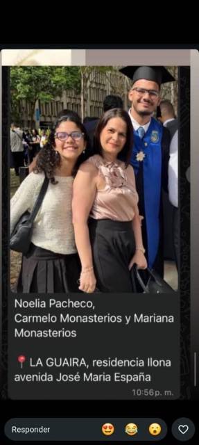Foto de Nohelia Pacheco, Mariana y Carmelo Monasterios Pacheco