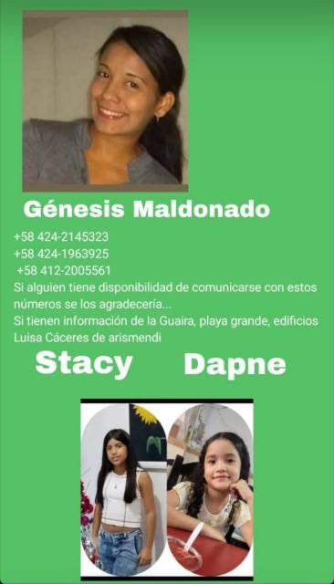 Foto de Génesis Maldonado e hijas