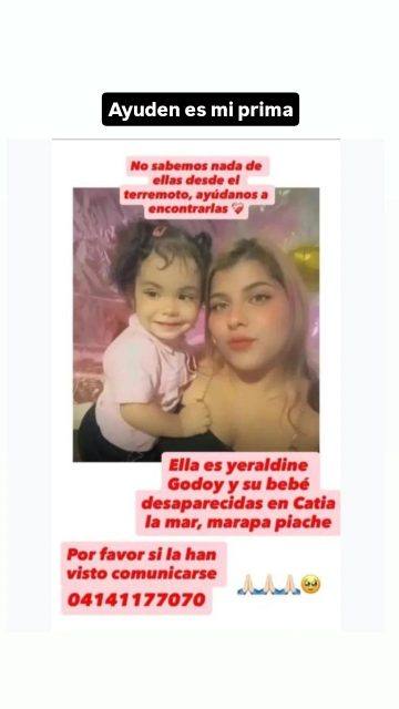 Foto de Geraldine Godoy y su bebe