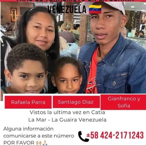 Foto de Rafaela Parra, Santiago Díaz, Gianfranco y Sofía