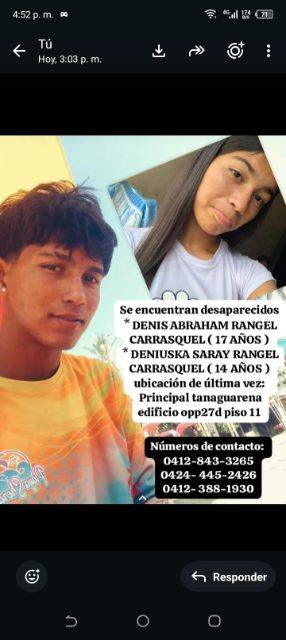 Foto de Denuiska Zaray Rangel denys Abraham Rangel casrraquel