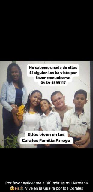 Foto de Yeimy Arroyo y su familia