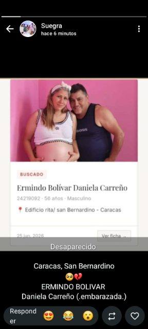 Foto de Ermindo Bolívar y Daniela carreño