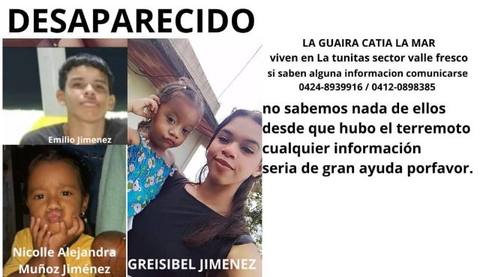 Foto de Greisy Jiménez Emilio Jiménez y Nikol Muñoz