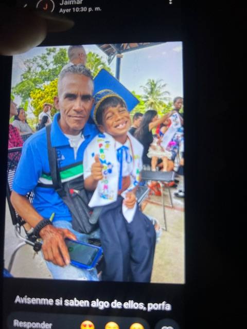 Foto de Wilman García y el hijo