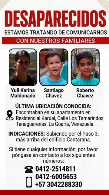 Foto de Karina Maldonado, Roberto Chávez y Santiago Chavez