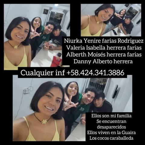 Foto de Yenireth farias y su familia