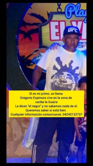 Foto de gregorio espinoza,responde x el negro
