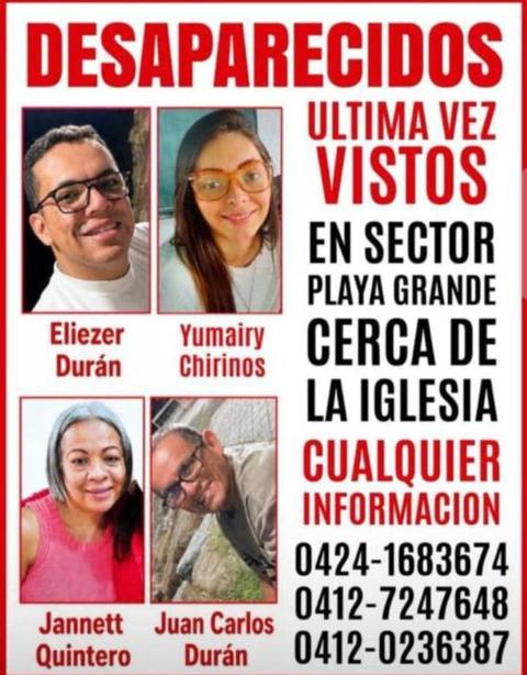 Foto de Eliezer Duran, Juan Carlos Durán, Jannet Quintero y Yumaity Chirinos