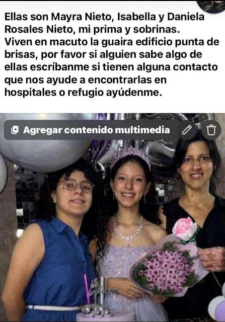 Foto de Maira nieto Daniel y Isabela rosales nieto