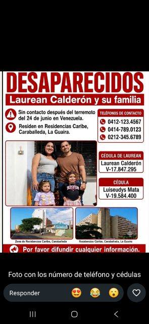 Foto de Laurean Calderón y su familia