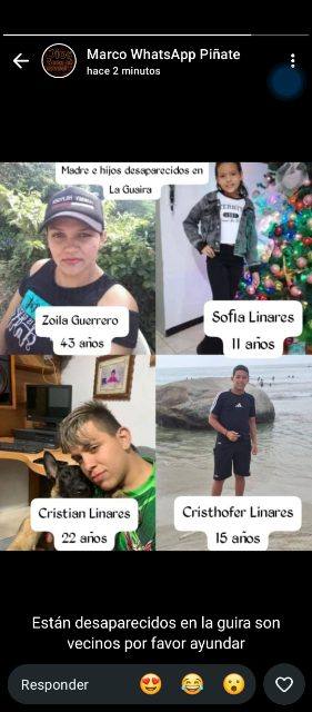 Foto de Cristean linares. Zoila guerrero. Sofia Linares. Cristofer Linares