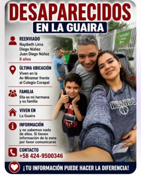 Foto de Nayibeth Lima, Diego Nuñez y Juan Diego Nuñez Lima