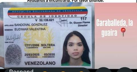 Foto de Eudimar Valentina Sandoval