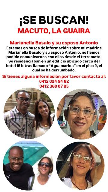 Foto de Marianella Basalo y su esposo Antonio