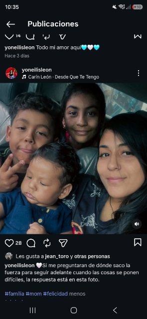 Foto de Yoneilis leon y sus hijos (Ashley, Jhoel y Jhonn)