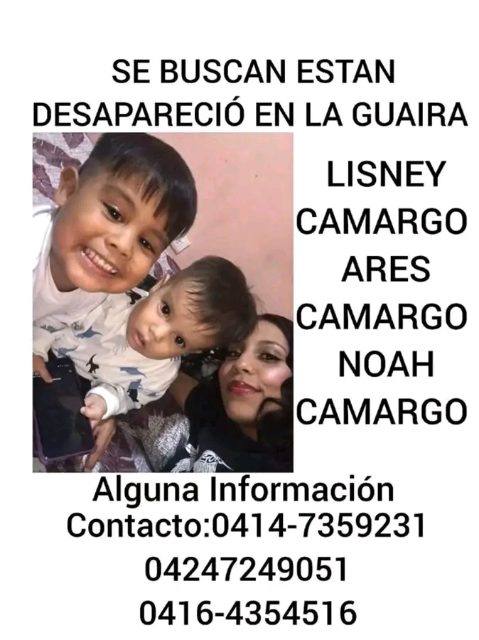 Foto de Lisney Camargo con sus hijos