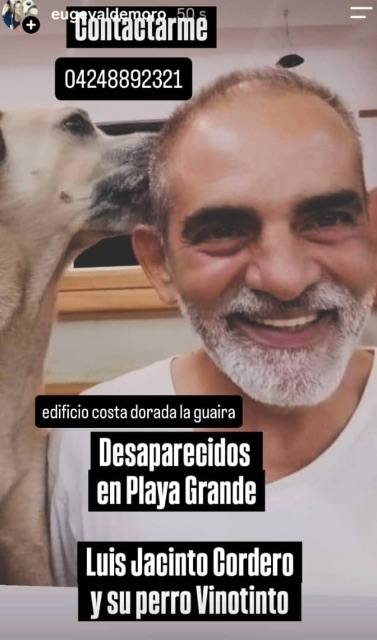 Foto de Luis Jacinto Cordero y su perro vinotinto