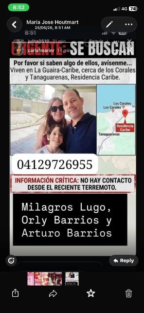 Foto de Milagros Lugo, Orly Barrios y Arturo Barrios