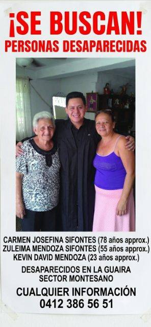 Foto de Carmen Josefina sifontes, Zuleima Mendoza Sifontes, Kevin David Mendoza Romero