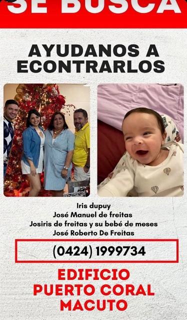 Foto de Iris dupuy, José manuel de Freitas, josiris de Freitas y su bebé de meses, José Roberto de Freitas