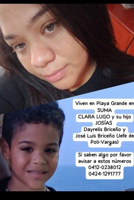 Foto de Clara Lugo y su hijo Josias