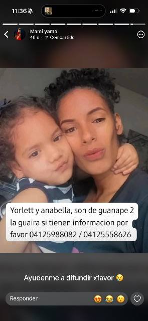 Foto de Yorlett Dellan y Anabella colmenares