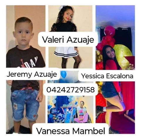 Foto de Yessica escalona, Jeremy azuaje, valeri azuaje y Vanessa Mambel