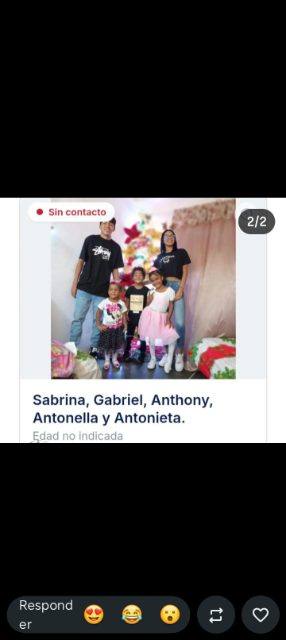Foto de Sabrina, Gabriel, Anthony, Antonella y Antonieta