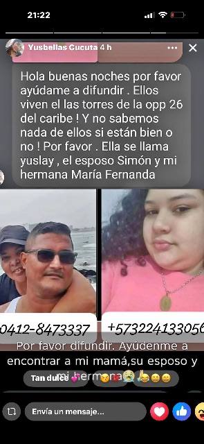 Foto de Yuslay, María y Simón freites