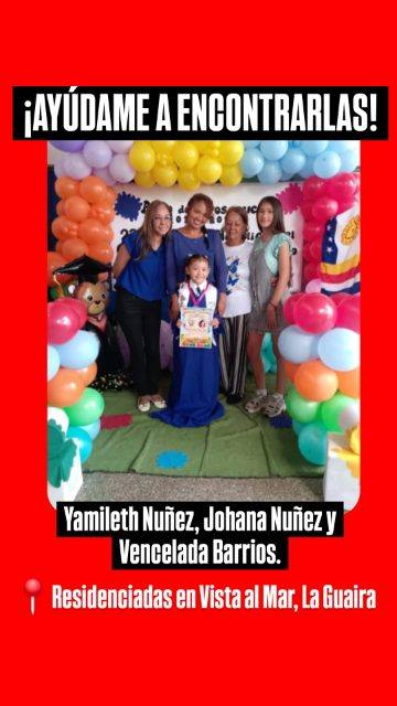 Foto de Yamileth Nuñez, Johana Nuñez y Vencelada Barrios.