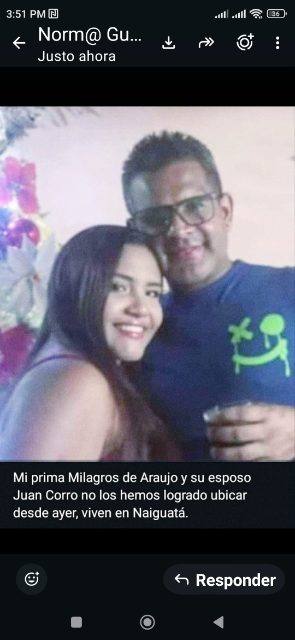 Foto de Milagros de Araujo y su esposo