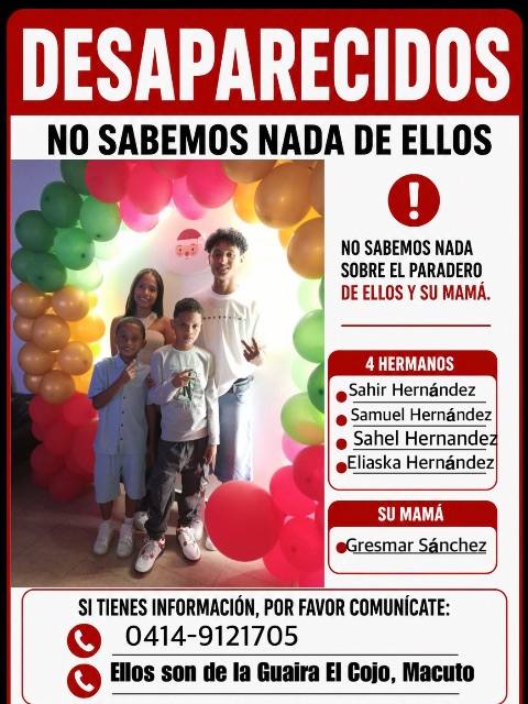 Foto de Sahir Hernández, Samuel, sahel, Elíaska, gresmar Hernández