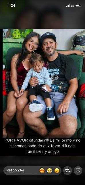 Foto de Rosmel Valera y su familia