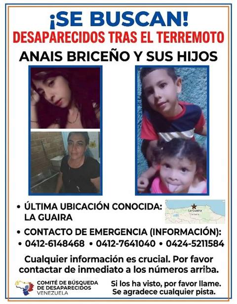 Foto de Anais Briceño y sus hijos