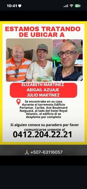 Foto de Elizabeth Martínez, Abigail azuaje, julio Martínez y Ramón Martínez