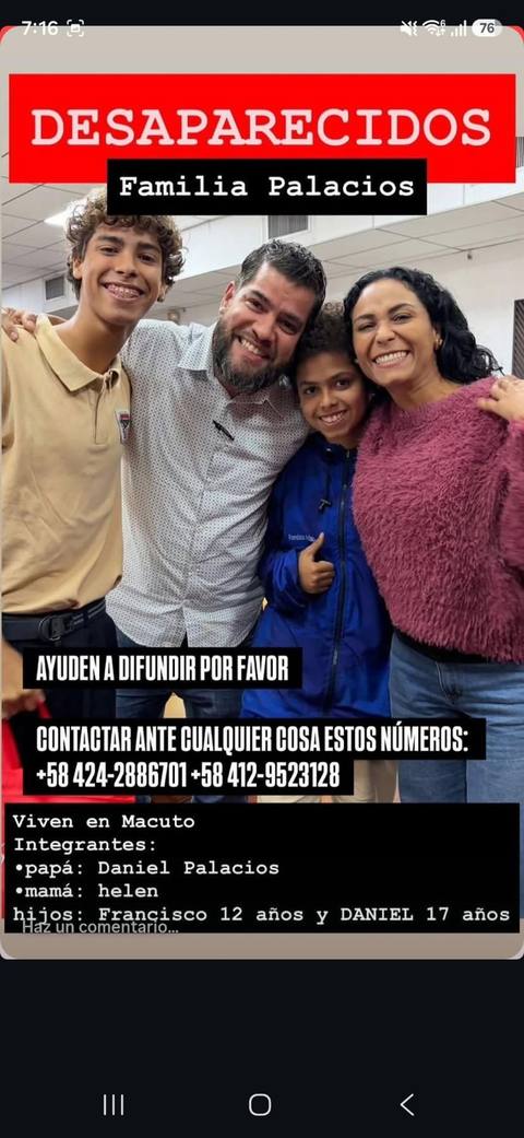 Foto de Flia Palacios Mendez Daniel padre Daniel Hijo  Francisco hijo Helen Madre