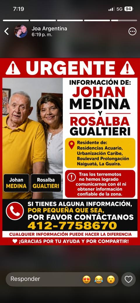 Foto de Johan Medina y Rosalba Gualtieri