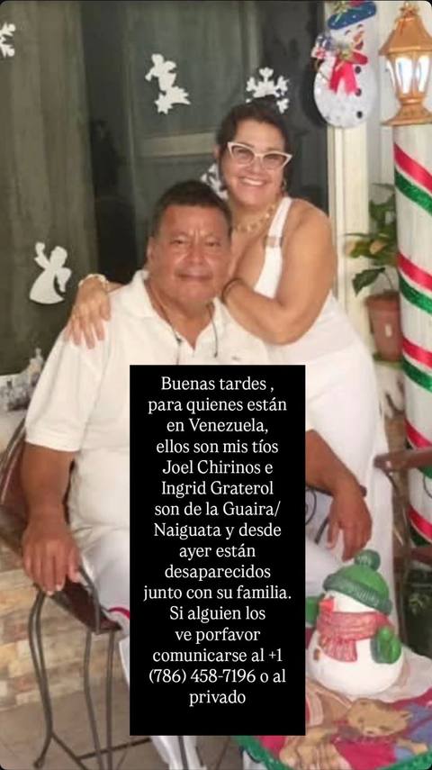 Foto de Joel Chirinos y su esposa Ingrid Graterol